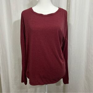 Prana Burgundy Activewear Crew Neck Top Woman’s S